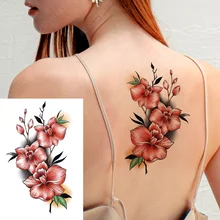 Flower Tattoo Temporary Waterproof Frola Tattoo Stickers for Women Hand Arm Chest Back Instant Fake Tatoo Butterfly Girl