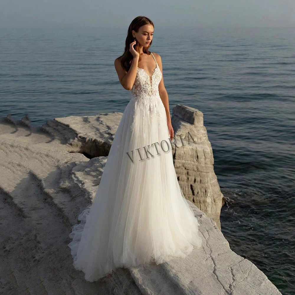 VIKTORIA Elegant Wedding Gown for Bride V-Neck Backless Court Train A-LINE For Women Custom Made Vestidos De Noiva
VIKTORIA Elegant Wedding Gown for Bride V-Neck Backless Court Train A-LINE For Women Custom Made Vestidos De Noiva