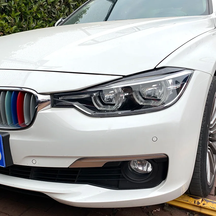 Блестящие черные брови от сглаза из АБС-пластика для BMW 3 серии F30 седан F31 Wagon MP