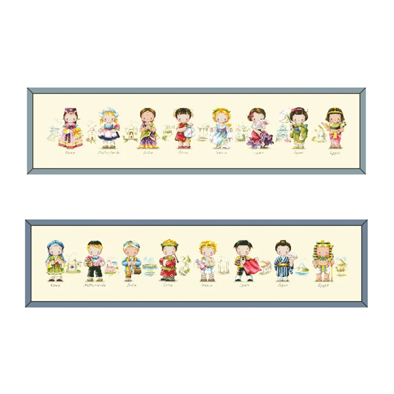 World collection-girls cross stitch package 18ct 14ct 11ct light yellow cotton silk embroidery DIY handmade needlework 
World collection-girls cross stitch package 18ct 14ct 11ct light yellow cotton silk embroidery DIY handmade needlework