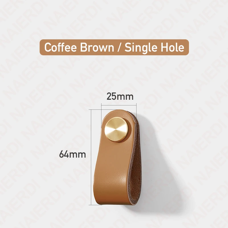 NAIERDI Ручка для шкафа из кожи и латуни 
NAIERDI Ручка для шкафа из кожи и латуни