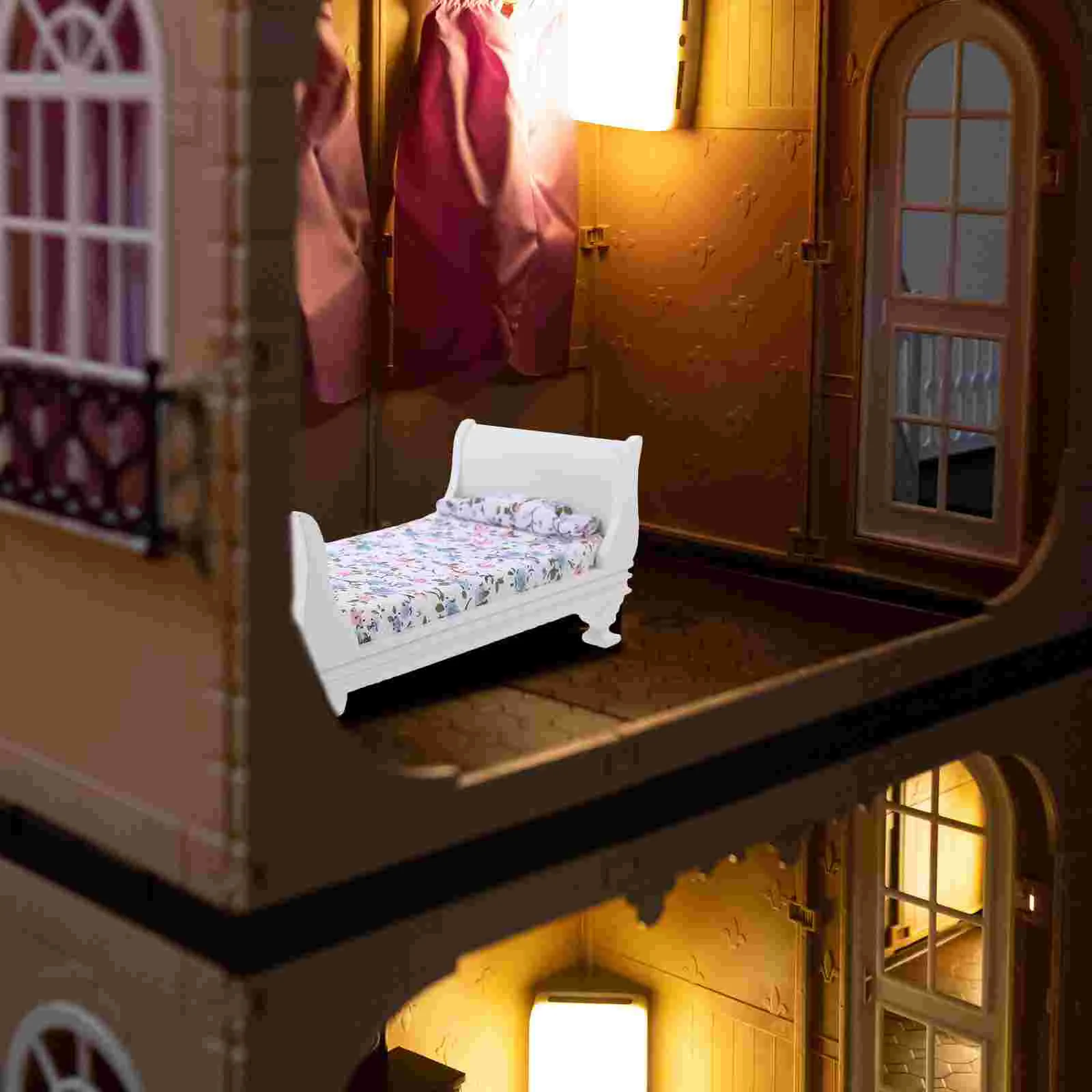 Wood Trim Dollhouse Single Bed Mini Wooden Tiny Model Furniture Miniature White Micro Scene
Wood Trim Dollhouse Single Bed Mini Wooden Tiny Model Furniture Miniature White Micro Scene