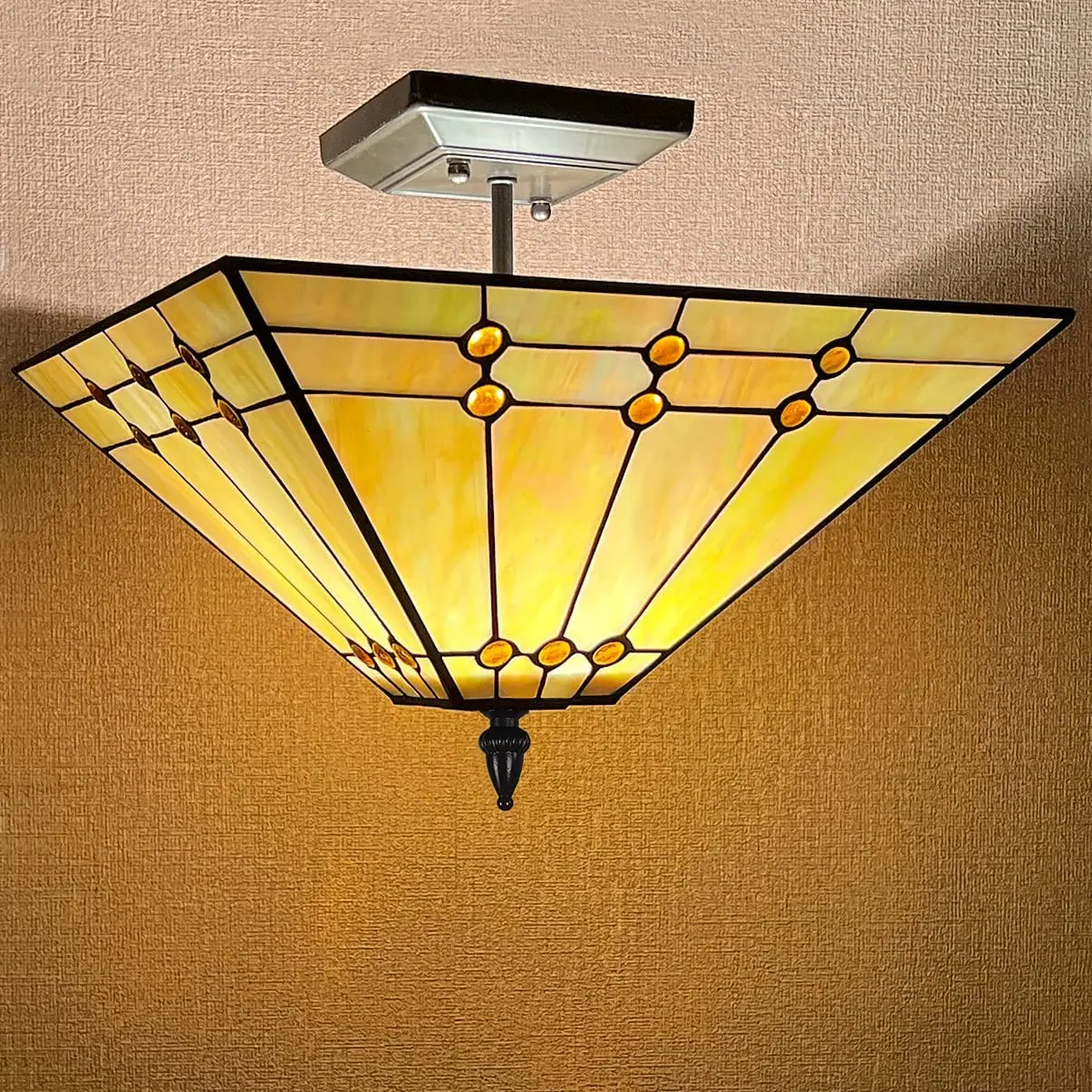 Потолочный светильник в стиле Тиффани, лампа близко к светильнику, витражное стекло, лампа для гостиной, коридора, кухни, прихожей