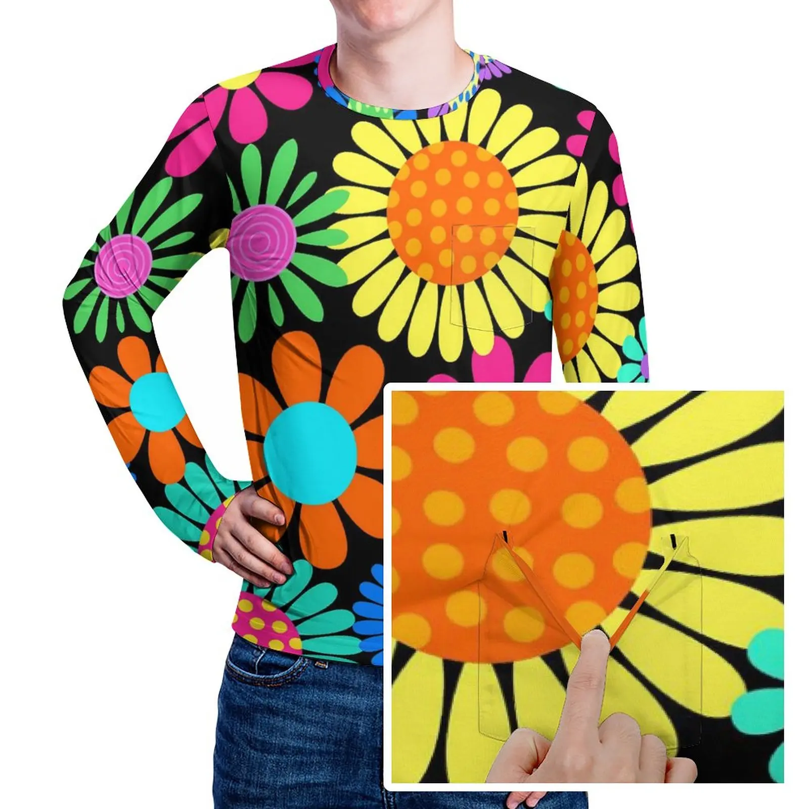Flower Power T-Shirt Spring Retro Floral Print Street Style T Shirts Man Hip Hop Graphic Tshirt Plus Size
Flower Power T-Shirt Spring Retro Floral Print Street Style T Shirts Man Hip Hop Graphic Tshirt Plus Size