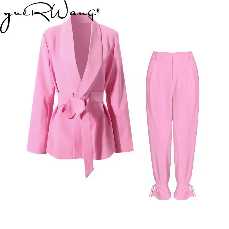 GetSpring Women Blazer Pant Suit Pink Ladies Suit Coat High Waist Long Wide Leg Pants Two Piece Sets Blazer Suit 2022 Fashion
GetSpring Women Blazer Pant Suit Pink Ladies Suit Coat High Waist Long Wide Leg Pants Two Piece Sets Blazer Suit 2022 Fashion
