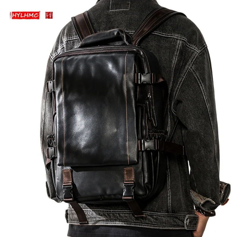 Genuine Leather Fashion Brand Backpack Men's Large Capacity Cowhide College Student Computer Travel Bag Student Backpack Women
Genuine Leather Fashion Brand Backpack Men's Large Capacity Cowhide College Student Computer Travel Bag Student Backpack Women