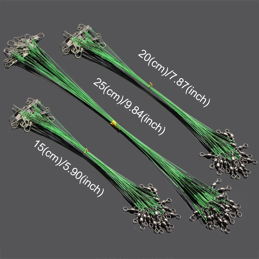New 20PCS 15CM-50CM Anti Bite Steel Fishing Line Steel Wire Leader With Swivel Fishing Accessory Lead Core Leash Fishing Wire
New 20PCS 15CM-50CM Anti Bite Steel Fishing Line Steel Wire Leader With Swivel Fishing Accessory Lead Core Leash Fishing Wire