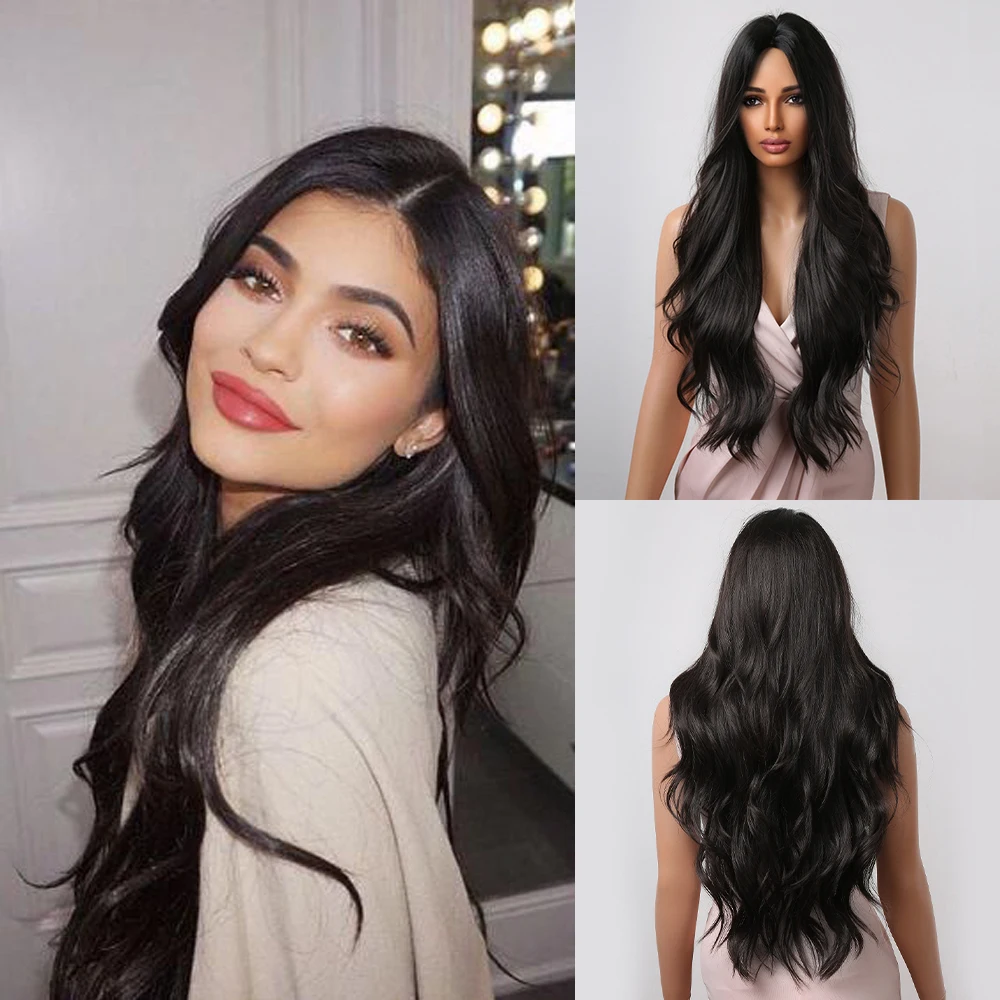 Long Black Women's Wigs Middle Part Wave Synthetic Wigs Heat Resistant Fiber for African Women Party Cosplay Natural Wavy Hair 
Long Black Women's Wigs Middle Part Wave Synthetic Wigs Heat Resistant Fiber for African Women Party Cosplay Natural Wavy Hair