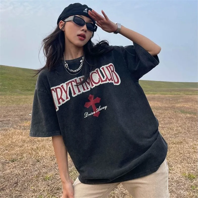 Cotton Retro Short-Sleeved T-Shirt Men and Women Summer New Fashion Street Hip-Hop Loose Top Casual Round Neck Oversized T-shirt
Cotton Retro Short-Sleeved T-Shirt Men and Women Summer New Fashion Street Hip-Hop Loose Top Casual Round Neck Oversized T-shirt