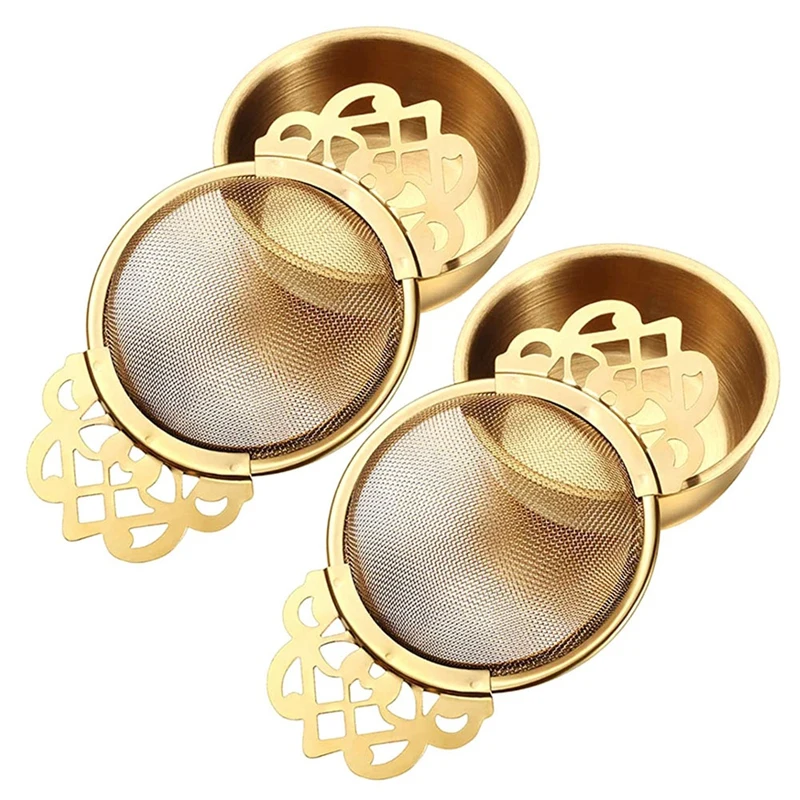 2X Stainless Steel Tea Strainer With Drip Bowl Easy Clean Loose Leaf Hanging Infuser Filter Kitchen Tool
2X Stainless Steel Tea Strainer With Drip Bowl Easy Clean Loose Leaf Hanging Infuser Filter Kitchen Tool