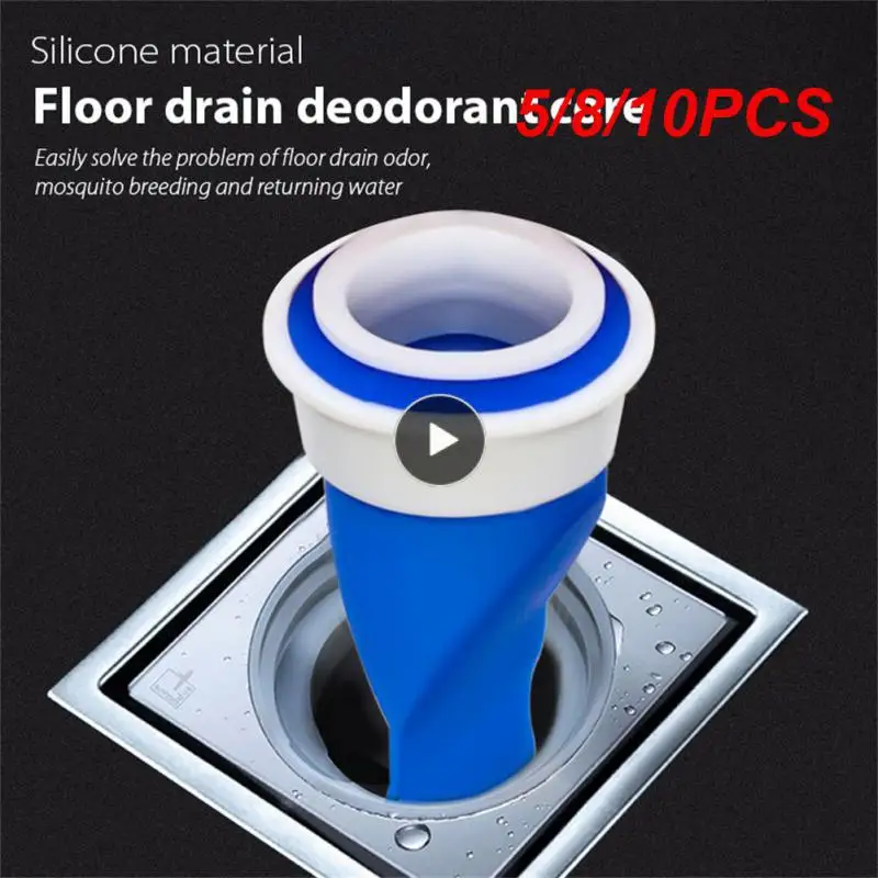 

5/8/10PCS Kitchen Bathroom Odor-proof The Water Pipe Draininner Kitchen Accessories Silicone Floor Drain Bathroom Faucets Cover