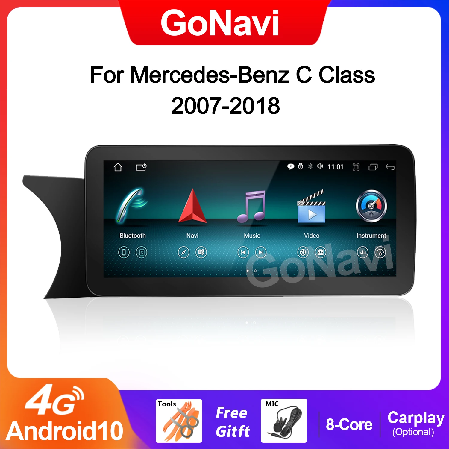 GoNavi Android 10 Car GPS Navi Player For Mercedes-Benz C Class 8 Core SIM Carplay BT Google Touch Screen Multimedia Stereo
GoNavi Android 10 Car GPS Navi Player For Mercedes-Benz C Class 8 Core SIM Carplay BT Google Touch Screen Multimedia Stereo