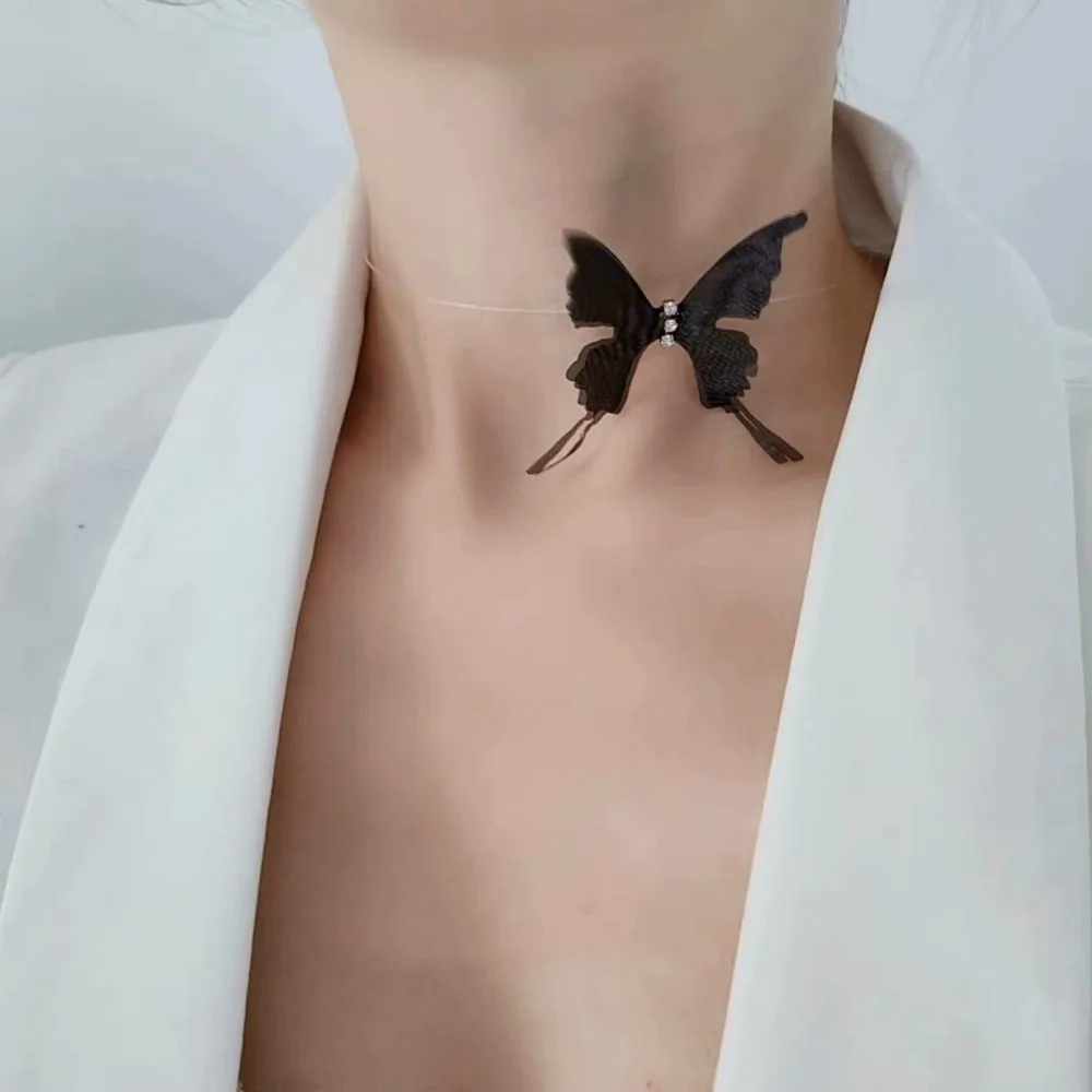 Sexy Black Lace Butterfly Chokers Necklaces For Women Summer Fashion White Transparent Girls Clavicle Chain Party Jewelry
Sexy Black Lace Butterfly Chokers Necklaces For Women Summer Fashion White Transparent Girls Clavicle Chain Party Jewelry