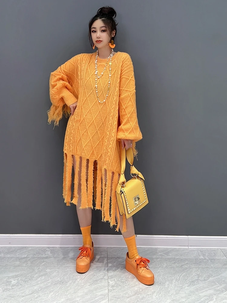 SuperAen Europe Solid Color Knit Dress Female 2022 Autumn New Korean Fashion Knitted Tassel Dress Temperament Women's Dress
SuperAen Europe Solid Color Knit Dress Female 2022 Autumn New Korean Fashion Knitted Tassel Dress Temperament Women's Dress