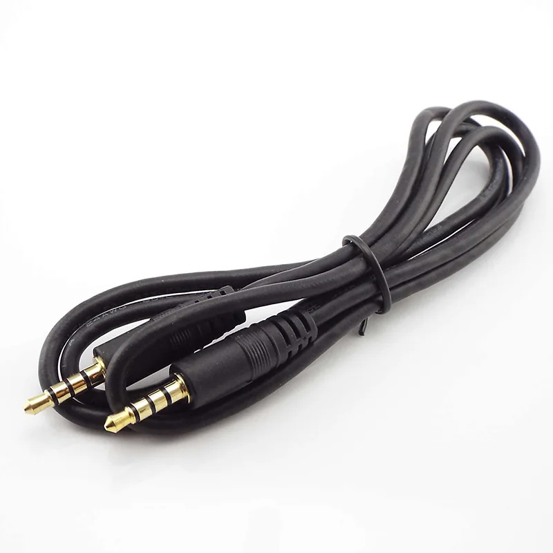 3.5mm Male to male 4 pole Stereo Extension Cable cord aux gold plated Microphone earphone Audio Adapter for Smartphones Tablet
3.5mm Male to male 4 pole Stereo Extension Cable cord aux gold plated Microphone earphone Audio Adapter for Smartphones Tablet