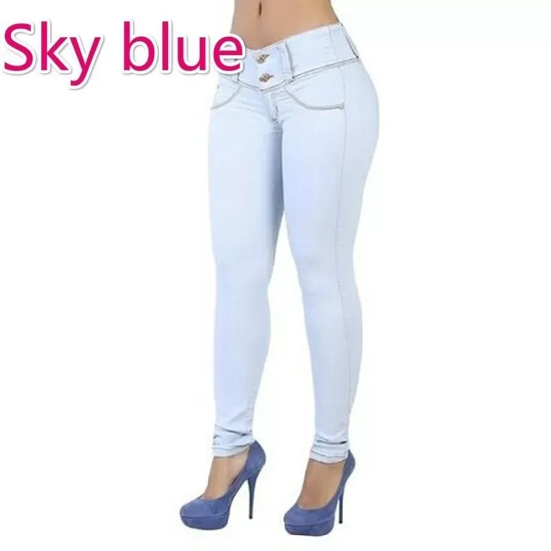 2023New Fashion Blue Lady button Mid high Waist Denim Pants Women Solid Sexy Slim Jeans Pencil Trousers Street Skinny Lady Pant
2023New Fashion Blue Lady button Mid high Waist Denim Pants Women Solid Sexy Slim Jeans Pencil Trousers Street Skinny Lady Pant