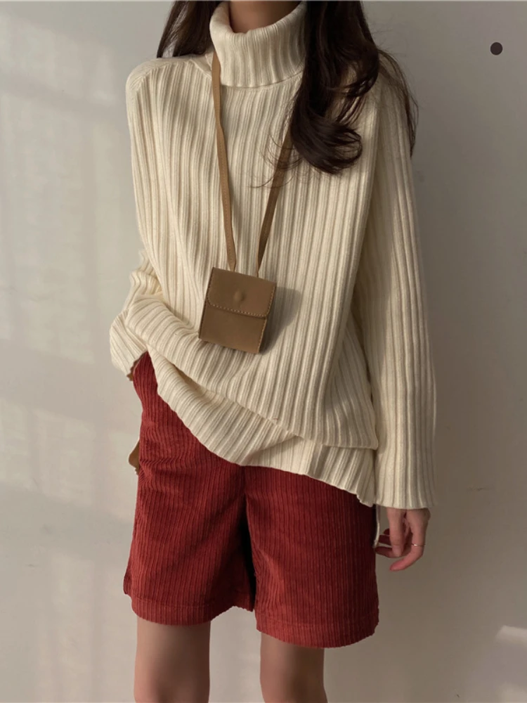 Women's Pullover Fashion Commuting High Collar Solid Color Korean Version Loose Versatile Temperament Women's Knitted Sweater
Women's Pullover Fashion Commuting High Collar Solid Color Korean Version Loose Versatile Temperament Women's Knitted Sweater