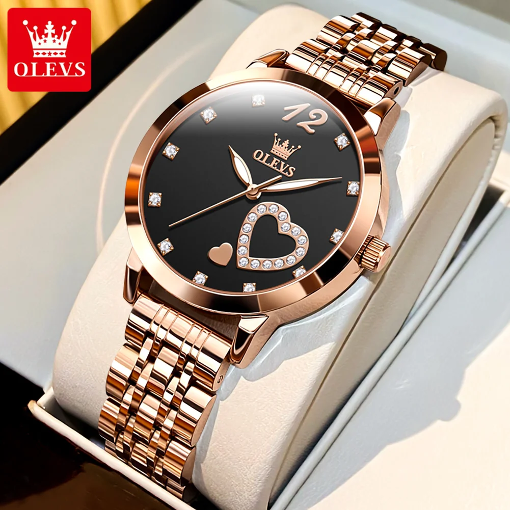 OLEVS 5189 Luxury Quartz Watch For Women Waterproof Luminous Stainless Steel Women's Watches Heart Shape Simple Dial Hand Clock
OLEVS 5189 Luxury Quartz Watch For Women Waterproof Luminous Stainless Steel Women's Watches Heart Shape Simple Dial Hand Clock