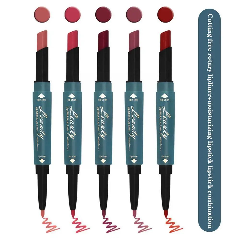 

Double Headed Lipliner Pen Lipstick Lasting Waterproof Matter 2in1 Lip Liner Pencil Pigment Makeup For Women Cosmetic Maqui C6Z6