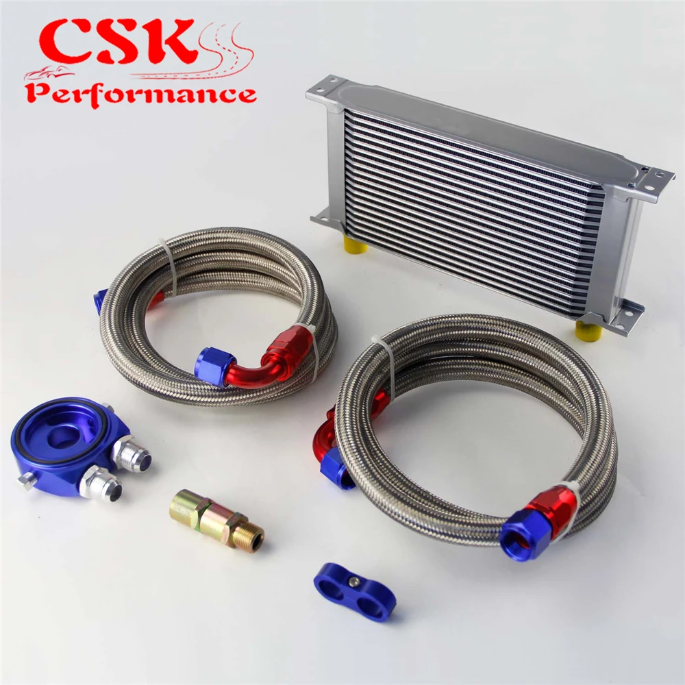 19 Row 248mm AN10 Universal Engine Transmission Oil Cooler British Type + Aluminum Filter Hose End Kit
19 Row 248mm AN10 Universal Engine Transmission Oil Cooler British Type + Aluminum Filter Hose End Kit