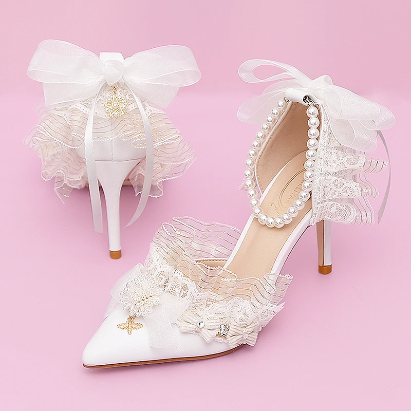 Шифоновые туфли для невесты, французская Милая Свадебная обувь с бантом, жемчугом, кружевом, цветочным узором, прямая Свадебная обувь для по...
Шифоновые туфли для невесты, французская Милая Свадебная обувь с бантом, жемчугом, кружевом, цветочным узором, прямая Свадебная обувь для по...