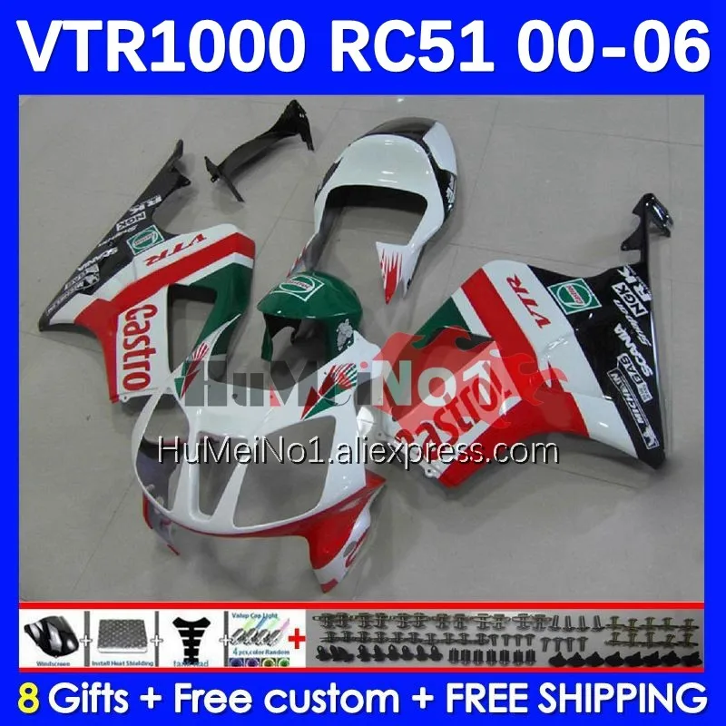 Body For HONDA VTR1000 RC51 01 02 03 2004 2005 2006 125No.10 SP1 SP2 VTR 1000 2000 2001 2002 2003 04 05 06 Fairing green stock
Body For HONDA VTR1000 RC51 01 02 03 2004 2005 2006 125No.10 SP1 SP2 VTR 1000 2000 2001 2002 2003 04 05 06 Fairing green stock