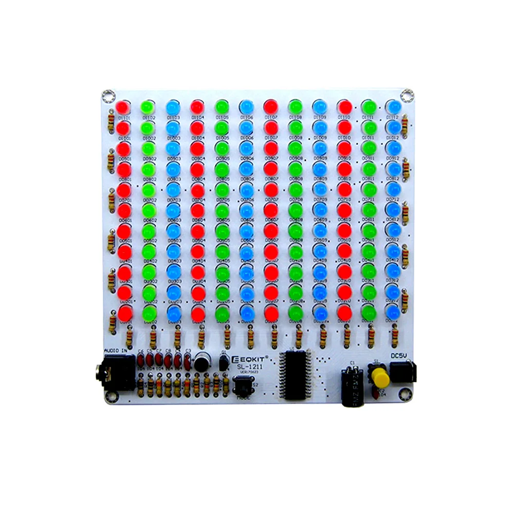 DIY Kit 12*11 Music Audio Spectrum Indicator Amplifier Red/Green/Blue Display Voice Control Level Indicator Soldering Suite
DIY Kit 12*11 Music Audio Spectrum Indicator Amplifier Red/Green/Blue Display Voice Control Level Indicator Soldering Suite
