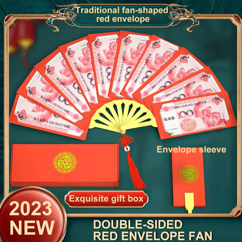 2023 New Year Red Envelope 10-Slot Fan-Shape Red Pockets Chinese Spring Festival Year of The Rabbit HongBao Lucky Money Gift Bag
2023 New Year Red Envelope 10-Slot Fan-Shape Red Pockets Chinese Spring Festival Year of The Rabbit HongBao Lucky Money Gift Bag