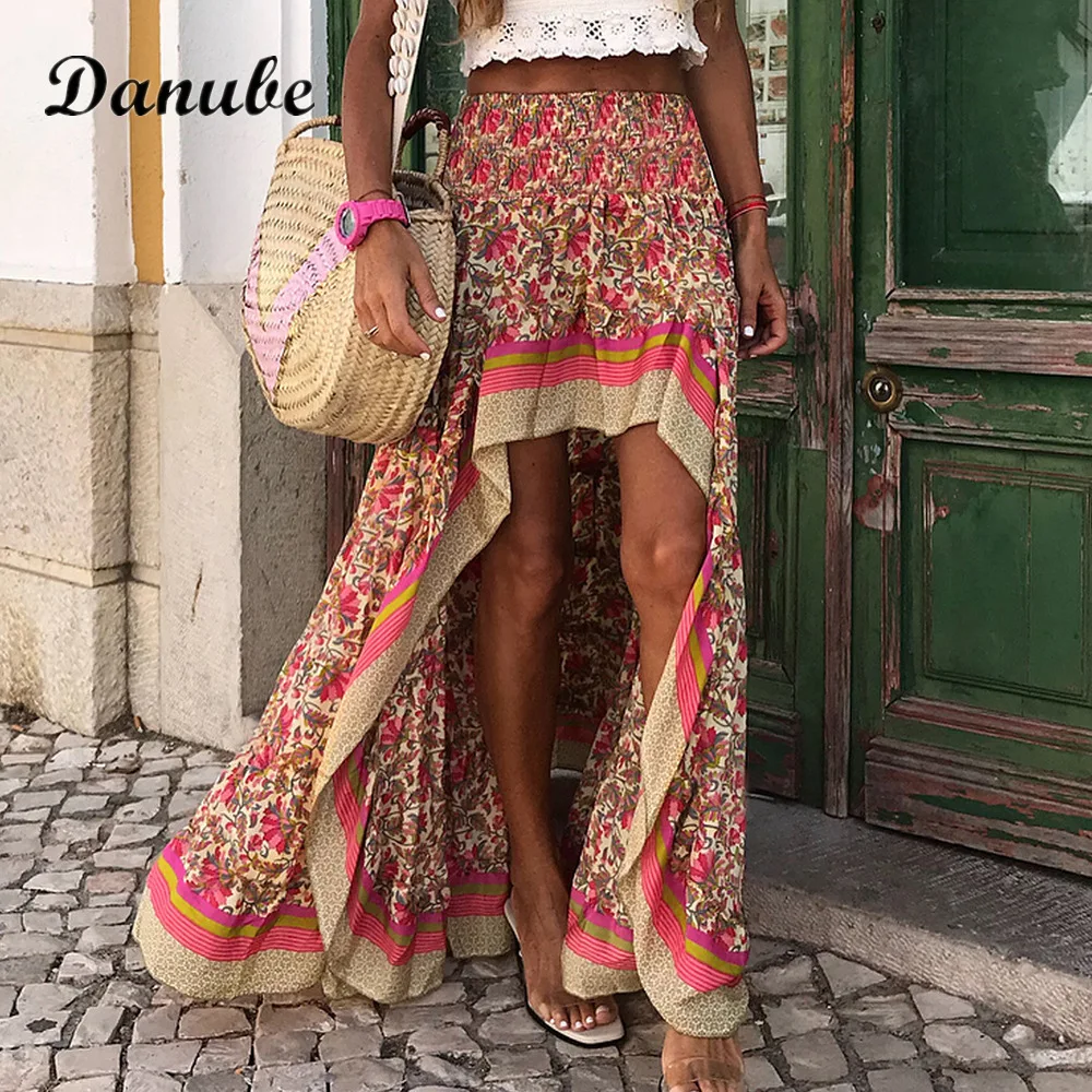 Boho Print Irregular Skirts Women Elastic High Waist Pleated Maxi Skirts Female Summer Casual Holiday Bohemia Beach Long Skirts
Boho Print Irregular Skirts Women Elastic High Waist Pleated Maxi Skirts Female Summer Casual Holiday Bohemia Beach Long Skirts
