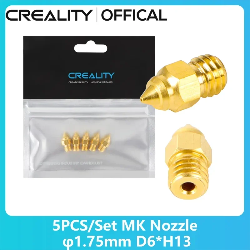 

Creality Official 5PCS 3D Printer Nozzles 0.3/0.4/0.5/0.6/0.8/1.0mm Hotend Extruder Brass Nozzle for Ender 3/Ender 5/CR10 Series