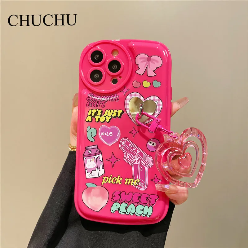 Korean Cartoon Cute 3D Pink Love Heart Pendant Keychain Soft Case for iphone 14 13 12 11 Pro Max XR X XS 7 8 plus SE 2022 Cover
Korean Cartoon Cute 3D Pink Love Heart Pendant Keychain Soft Case for iphone 14 13 12 11 Pro Max XR X XS 7 8 plus SE 2022 Cover