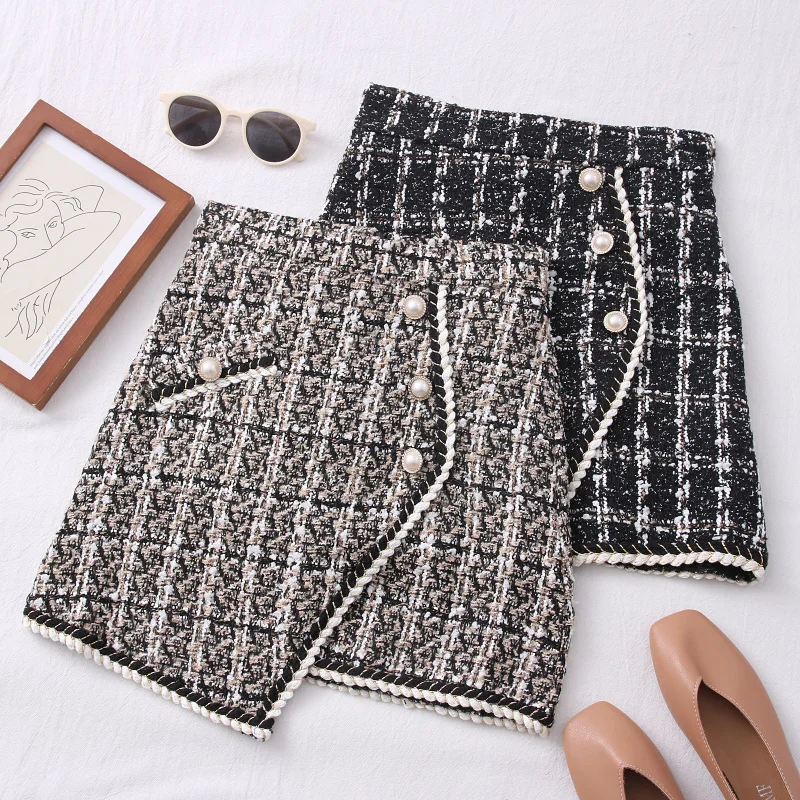 Twid Women's skirts Solid High Rate Race skirts Autumn 2022 Buttons Double Button Tower 
Twid Women's skirts Solid High Rate Race skirts Autumn 2022 Buttons Double Button Tower