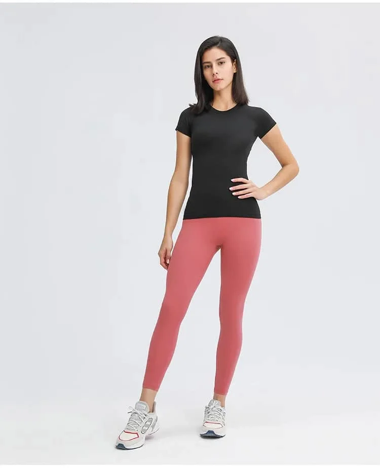 

Lulu брендовая альтернатива тренажерный зал рубашка Йога Спорт короткий рукав женская футболка Открытый дышащий стрейч повседневная спортивная одежда