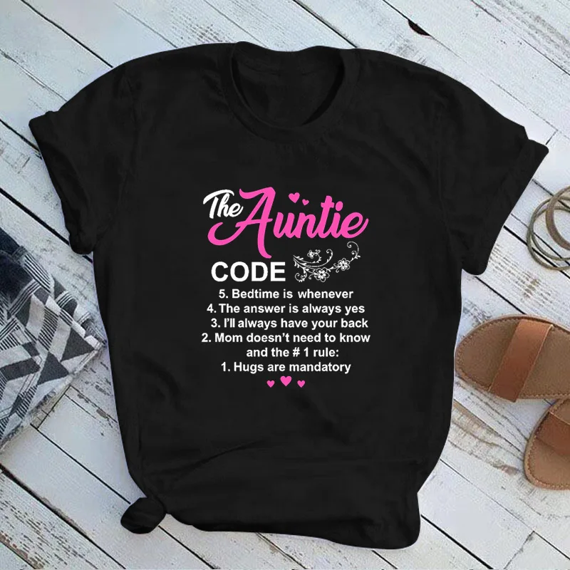 The Auntie Code Print Women T Shirt Short Sleeve O Neck Loose Women Tshirt Ladies Tee Shirt Tops Clothes Camisetas Mujer
The Auntie Code Print Women T Shirt Short Sleeve O Neck Loose Women Tshirt Ladies Tee Shirt Tops Clothes Camisetas Mujer
