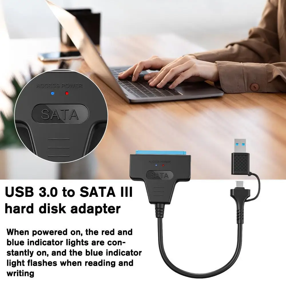 

Адаптер для жесткого диска с USB 3,0 на SATA III, с 2,5-дюймовыми жесткими дисками и поддержкой SSD UASP, Кабель-адаптер для жесткого диска-SATA на USB 2,5