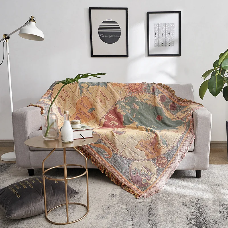Fashion Blanket Knitted Dustproof world map pattern Sofa Cover Blanket leisure blanket tapestry Decorative Blanket For Tea Table
Fashion Blanket Knitted Dustproof world map pattern Sofa Cover Blanket leisure blanket tapestry Decorative Blanket For Tea Table