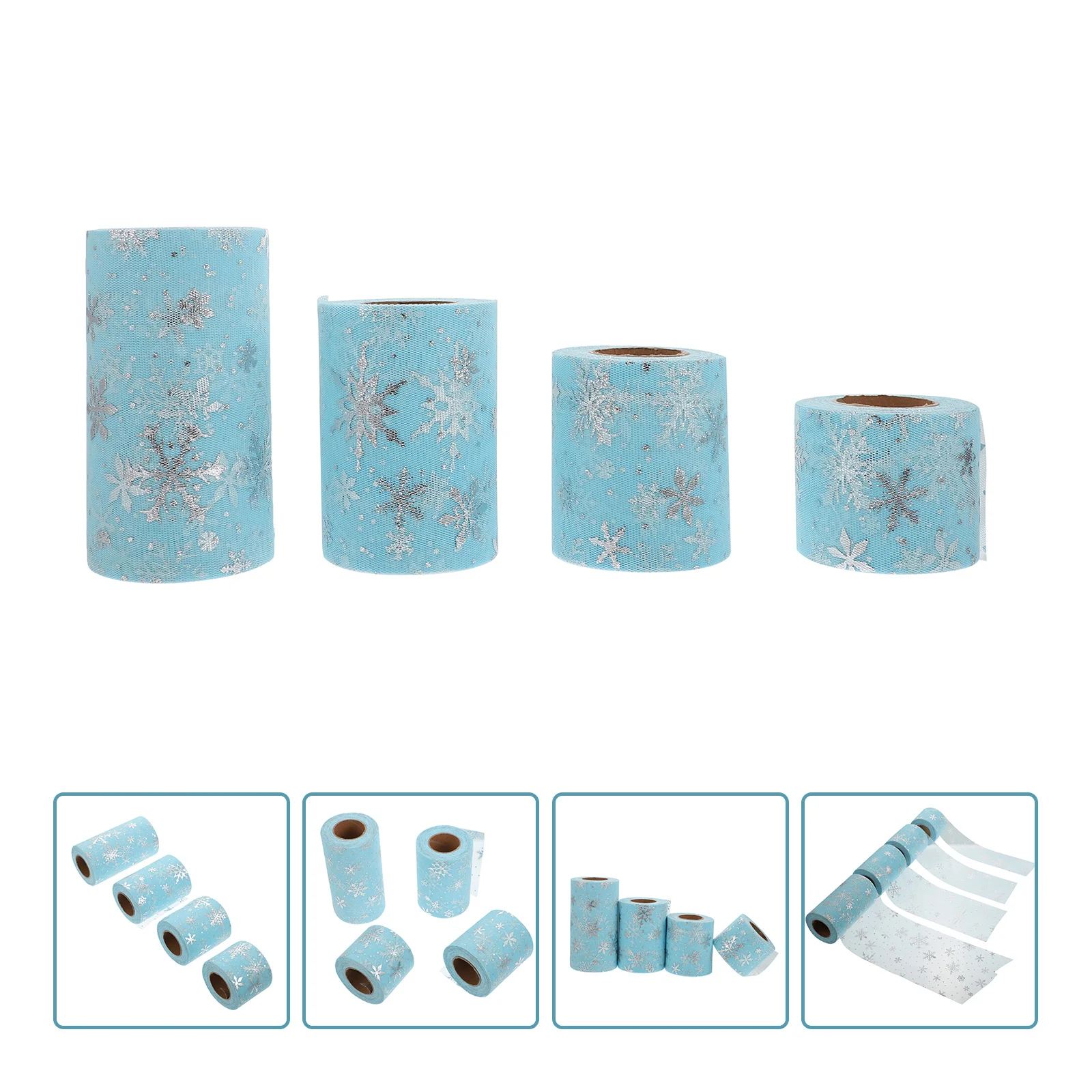 4Pcs Snowflake Tulle Rolls Wedding Gauze Rolls Polyester Mesh Ribbons Gift
4Pcs Snowflake Tulle Rolls Wedding Gauze Rolls Polyester Mesh Ribbons Gift