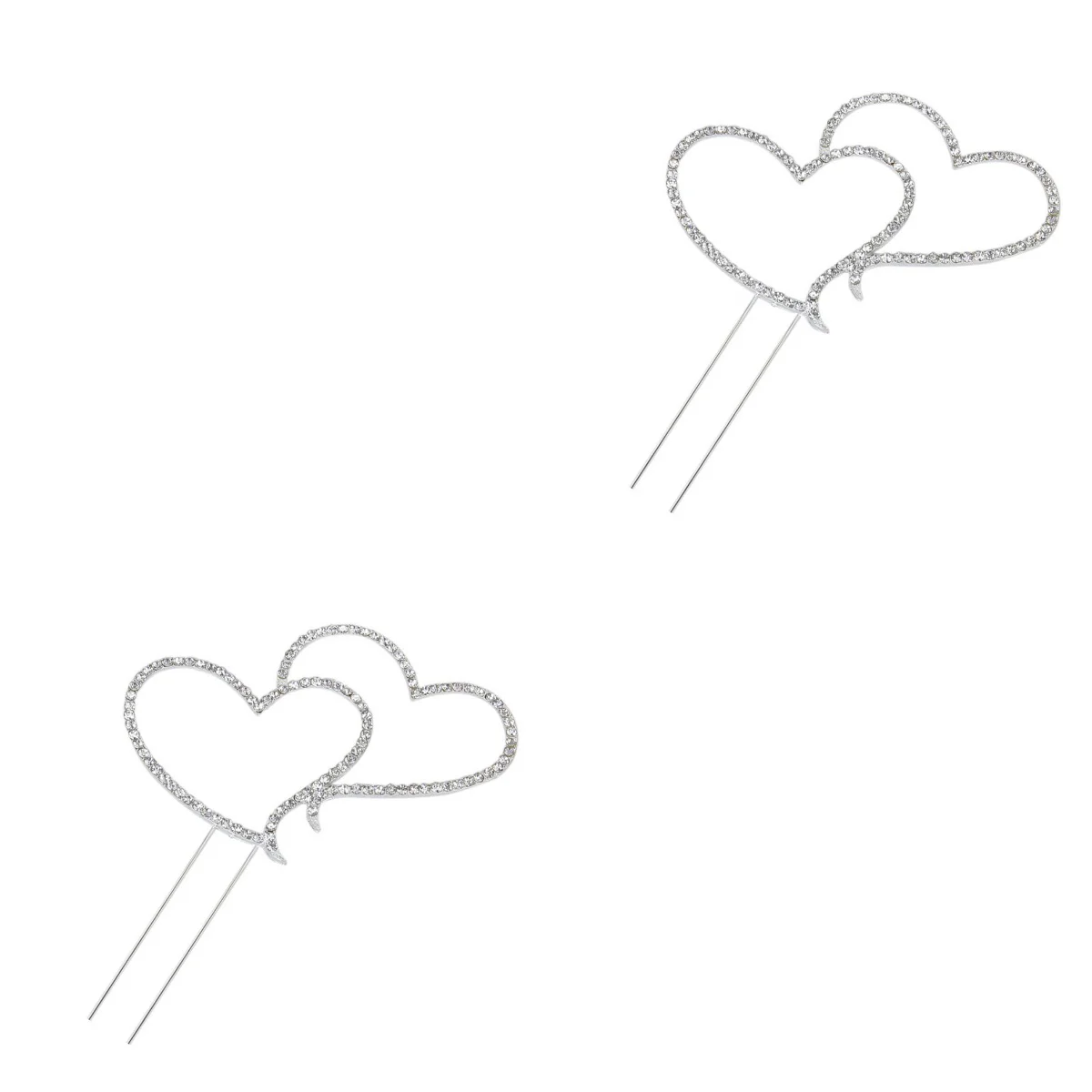 2pcs Delicate Sparkling Crystal Rhinestones Double Love Heart Shape Wedding Decoration - Size (Silver)
2pcs Delicate Sparkling Crystal Rhinestones Double Love Heart Shape Wedding Decoration - Size (Silver)