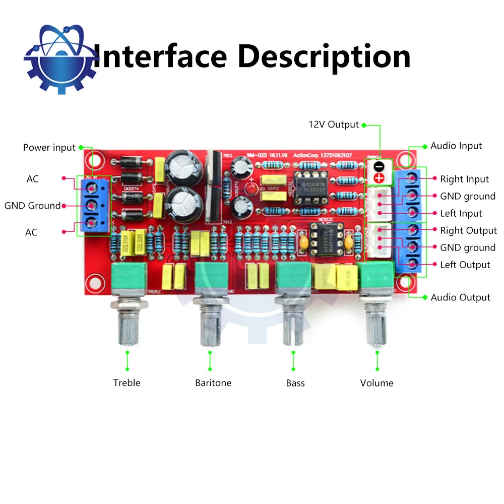 Volume Control Board HIFI NE5532 Tone Board Preamplifier Preamp Module with Treble Midrange and Bass Tone Controls
Volume Control Board HIFI NE5532 Tone Board Preamplifier Preamp Module with Treble Midrange and Bass Tone Controls