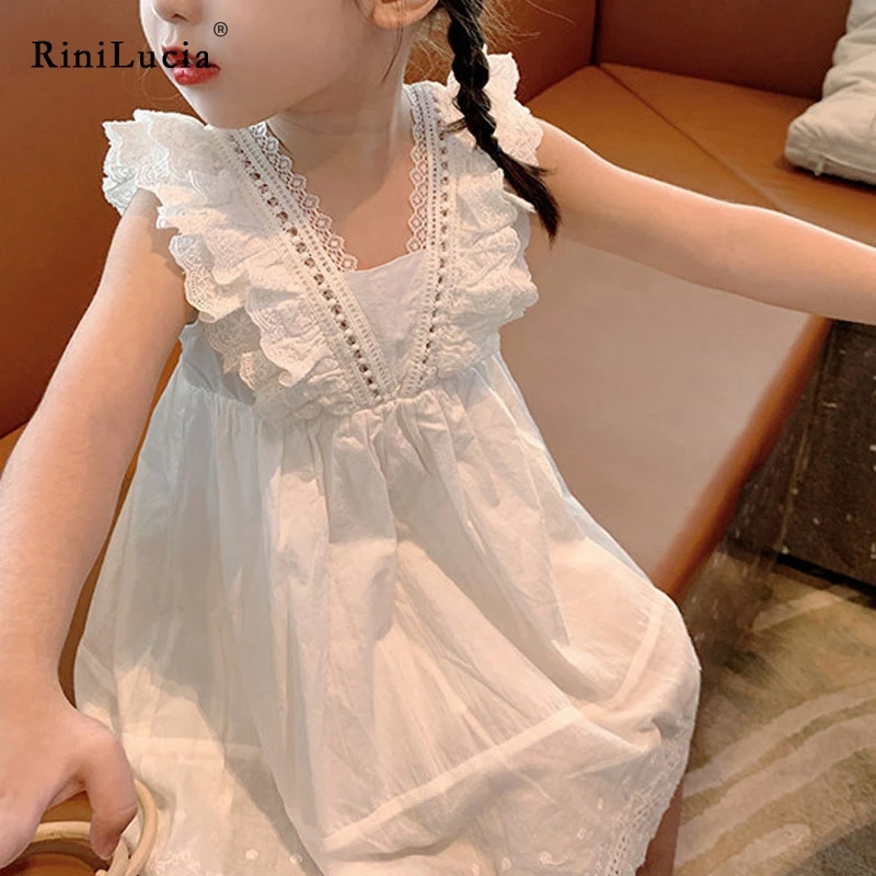 RiniLucia Girl Sleeveless White Dress Ruffles Lace Dress Backless Cotton Soft Square Neck Dress For Girls Kids Summer Dress
RiniLucia Girl Sleeveless White Dress Ruffles Lace Dress Backless Cotton Soft Square Neck Dress For Girls Kids Summer Dress