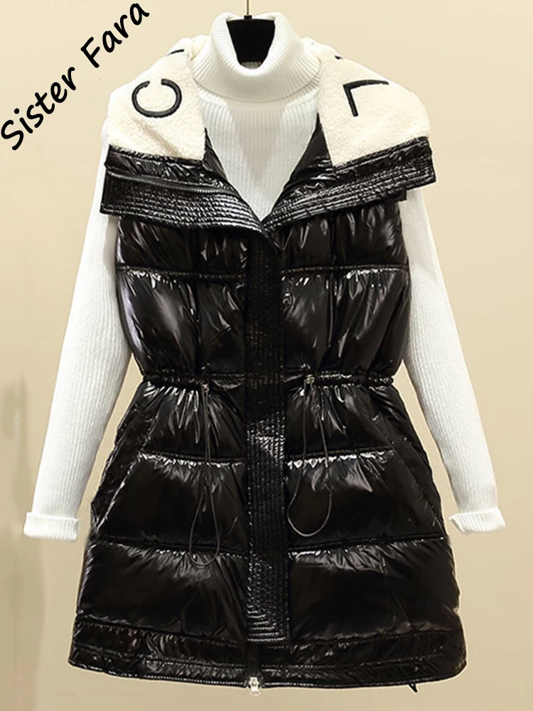 Sister Fara Large Size Cotton-padded Jacket Vest Suit Autumn Winter Lamb Wool Stitching Drawstring Waistcoat Knitted Sweater
Sister Fara Large Size Cotton-padded Jacket Vest Suit Autumn Winter Lamb Wool Stitching Drawstring Waistcoat Knitted Sweater