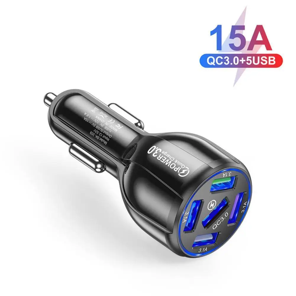 5 Ports USB Car Charge Quick Charge 3.0 Charger For Xiaomi For Huawei Mini LED Fast Charging Mobile Phone Charger Adapter in Car
5 Ports USB Car Charge Quick Charge 3.0 Charger For Xiaomi For Huawei Mini LED Fast Charging Mobile Phone Charger Adapter in Car