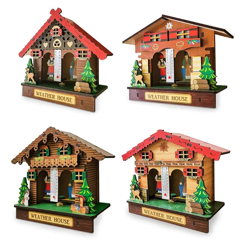for Creative Wooden House Barometer Thermometer Wall Mounted Weather Hygrometer Home Decor
for Creative Wooden House Barometer Thermometer Wall Mounted Weather Hygrometer Home Decor