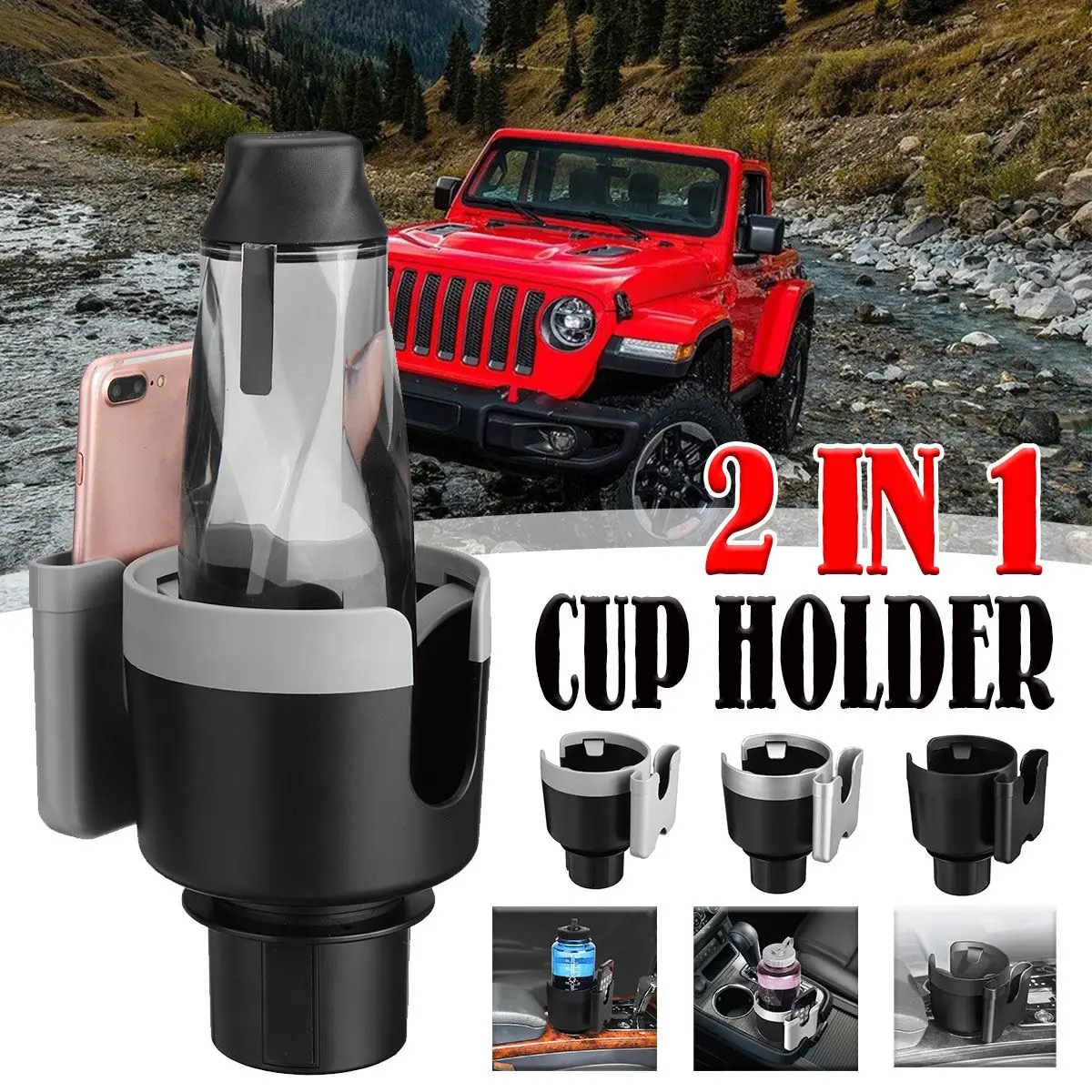2 in 1 Car Cup Holder Expander For Vehicle Phone Organizer Drinking Bottle Tray Stowing Tidying Auto Accessories
2 in 1 Car Cup Holder Expander For Vehicle Phone Organizer Drinking Bottle Tray Stowing Tidying Auto Accessories