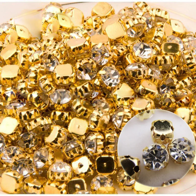 SS12-SS45 perferable Qulity Gold Base Sew On stone Glass Crystal Shinny Strass Diamond Stones For DIY Wedding Clothes Decoration
SS12-SS45 perferable Qulity Gold Base Sew On stone Glass Crystal Shinny Strass Diamond Stones For DIY Wedding Clothes Decoration