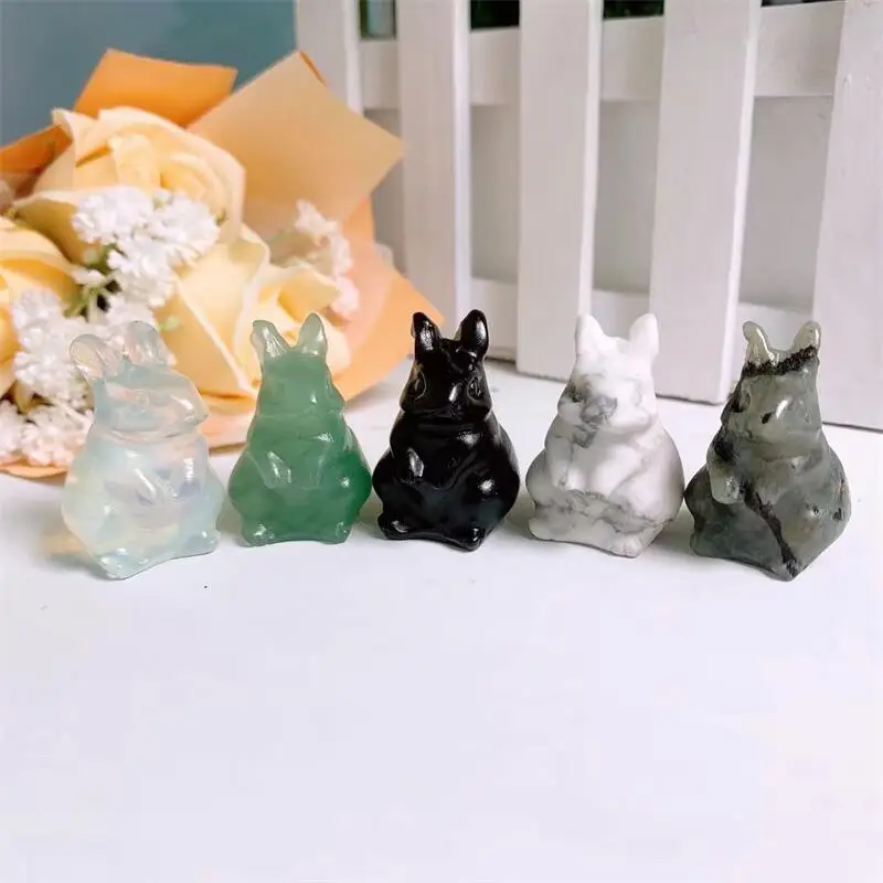 1 шт., статуэтка кролика из натурального драгоценного камня
1 шт., статуэтка кролика из натурального драгоценного камня