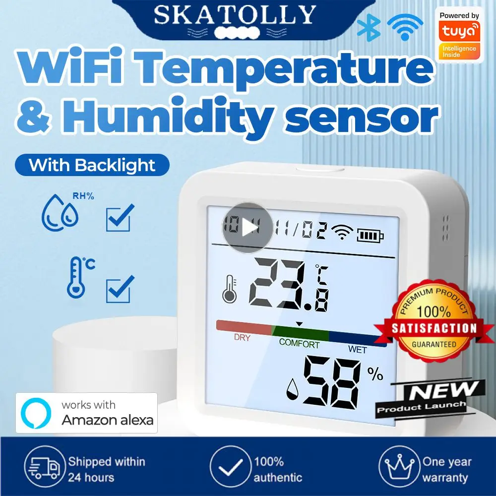 1~5PCS Tuya Smart WIFI Temperature And Humidity Sensor Indoor Hygrometer Thermometer With LCD Display Support Alexa Google
1~5PCS Tuya Smart WIFI Temperature And Humidity Sensor Indoor Hygrometer Thermometer With LCD Display Support Alexa Google