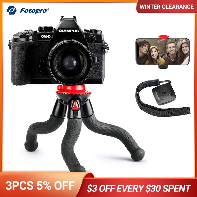 Гибкий штатив Fotopro, Трипод для цифровой зеркальной камеры GoPro, iPhone 12 Pro Max, Canon, Nikon, Sony, FT-10
Гибкий штатив Fotopro, Трипод для цифровой зеркальной камеры GoPro, iPhone 12 Pro Max, Canon, Nikon, Sony, FT-10