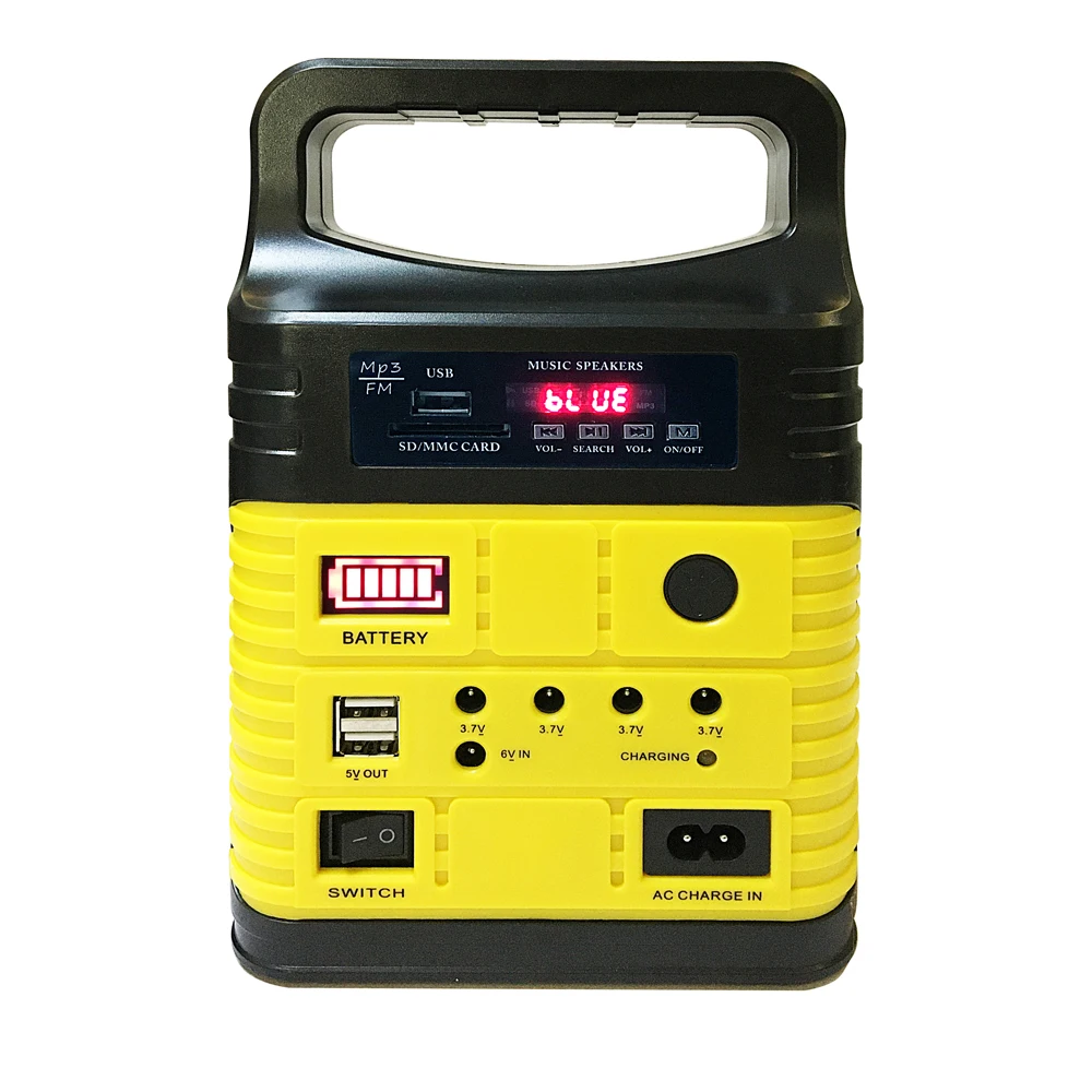 Portable Solar Generator Outdoor Camping Illumination System BT MP3 Radio Polycrystalline Solar-panel with 3pcs LED Lights 
Portable Solar Generator Outdoor Camping Illumination System BT MP3 Radio Polycrystalline Solar-panel with 3pcs LED Lights