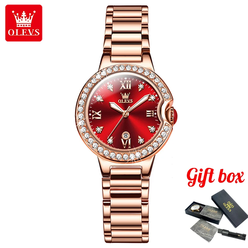 OLEVS Women Watch Top Brand Luxury Lady Girl Wristwatch Red Rose Gold Stainless Steel Bracelet Classic Date Female Clock 5518
OLEVS Women Watch Top Brand Luxury Lady Girl Wristwatch Red Rose Gold Stainless Steel Bracelet Classic Date Female Clock 5518